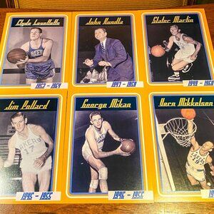 Vintage Minneapolis Lakers NBA Hall Of Famers 6-Postcards Set